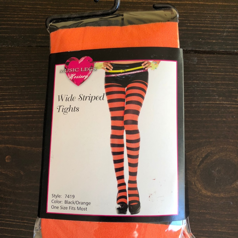 NWT Music Legs Wide Striped Tights One Size